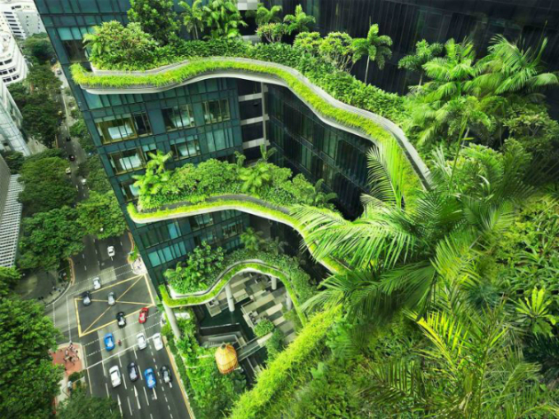 Khách sạn xanh ngắt như vườn treo Babylon tại Singapore